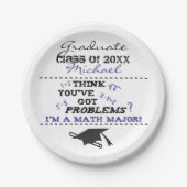 Math おもしろい Graduation Add Name紙プレート ペーパープレート (正面)