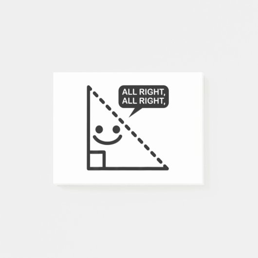 Math おもしろい Triangle T Shirt All Right, All Right. ポストイット (正面)