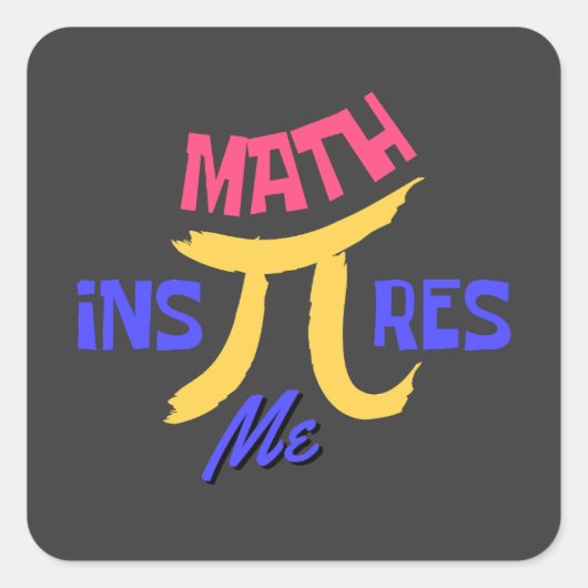 Math インスパイア Me Happy National Pi Day スクエアシール (正面)