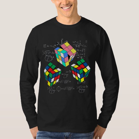 Math カラフル Triple Geometric Cubesの操作 Tシャツ (正面)