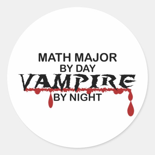 Math 専攻の Vampire by Night ラウンドシール (正面)
