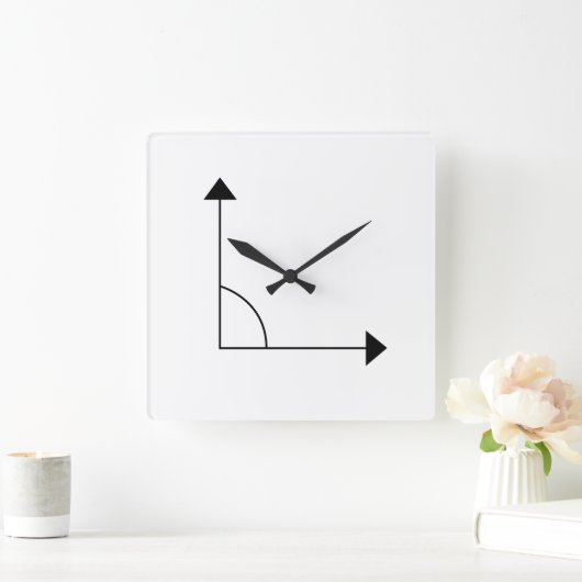 Math 90 degree Right Angle Math スクエア壁時計 (ホーム)