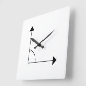 Math 90 degree Right Angle Math スクエア壁時計 (傾斜)