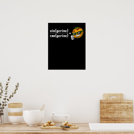 Math Algebra Tangerine Funny Science Joke ポスター (キッチン)