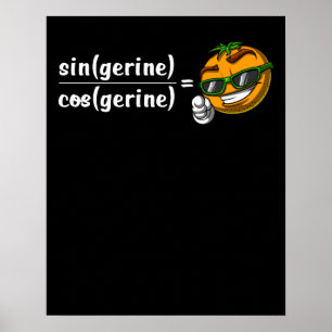 Math Algebra Tangerine Funny Science Joke ポスター