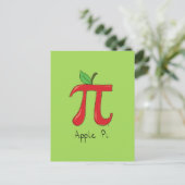 Math Apple Pi Symbol先生かわいい漫画 ポストカード (スタンド正面)