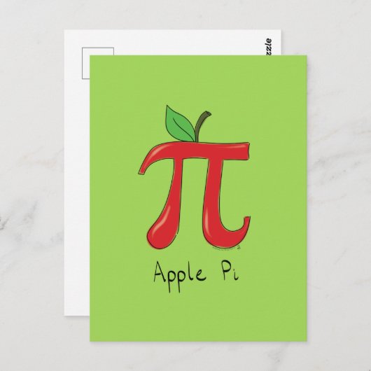 Math Apple Pi Symbol先生かわいい漫画 ポストカード (正面/裏面)