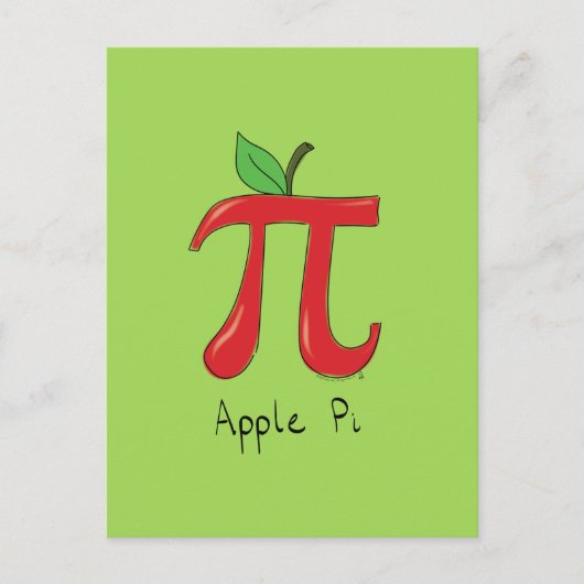 Math Apple Pi Symbol先生かわいい漫画 ポストカード (正面)