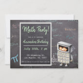 Math Blackboard with Equations Calculator誕生日 招待状 (正面)
