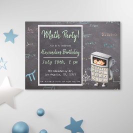 Math Blackboard with Equations Calculator誕生日 招待状