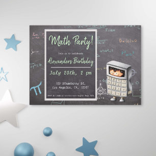 Math Blackboard with Equations Calculator誕生日 招待状