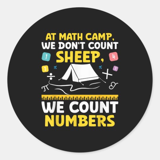 Math Camp Math Camper Matsuian Camping Mathes ラウンドシール (正面)