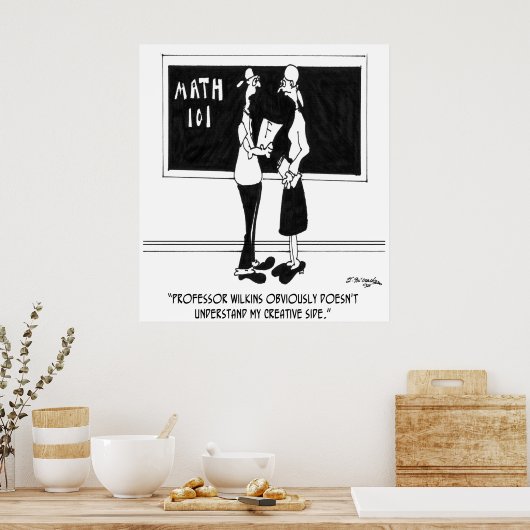 Math Cartoon 6838 ポスター (キッチン)