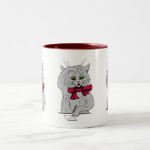 Math Cat 離れ Handed ツートーンマグカップ (中央)