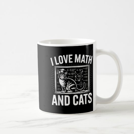 Math Cat Lover Funny Math Teacher I Love Math And  コーヒーマグカップ (右)