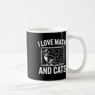 Math Cat Lover Funny Math Teacher I Love Math And  コーヒーマグカップ