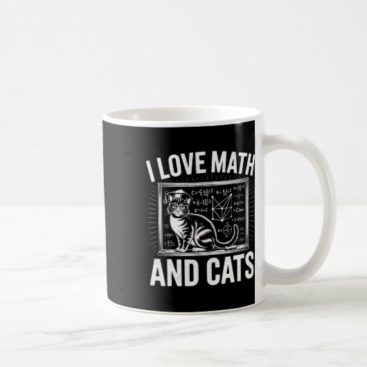 Math Cat Lover Funny Math Teacher I Love Math And  コーヒーマグカップ (右)