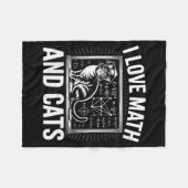 Math Cat Lover Funny Math Teacher I Love Math And  フリースブランケット (正面(横))