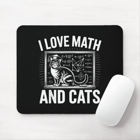 Math Cat Lover Funny Math Teacher I Love Math And  マウスパッド (マウス)