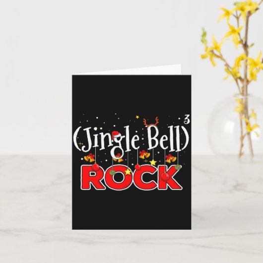 Math Christmas Jingle Bells Rock Math Funny Christ カード (黄色い花)