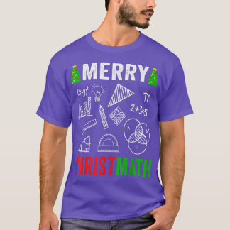 Math Christmas Merry Christmas Math Teacher Women Tシャツ