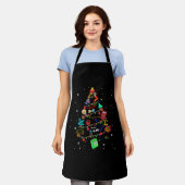 Math Christmas Treeクリスマスギフト エプロン (着用した状態)