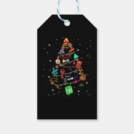 Math Christmas Treeクリスマスギフト ギフトタグ (正面)