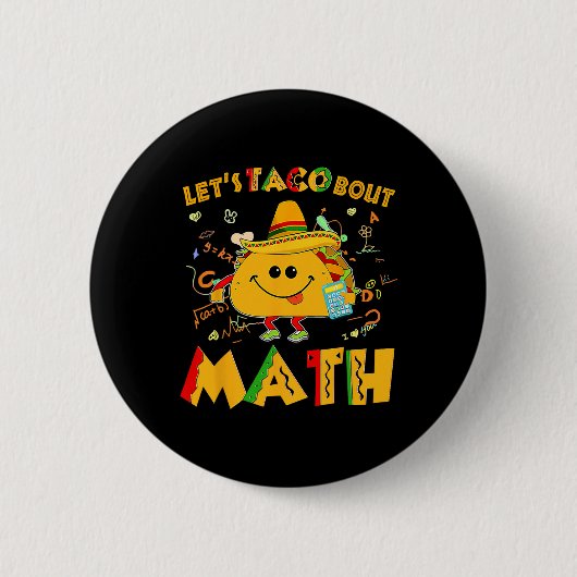 Math Cinco de Mayo Math Teacおもしろいについて 缶バッジ (正面)