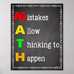 Math Classroomポスター先生Chalkboardサイン ポスター