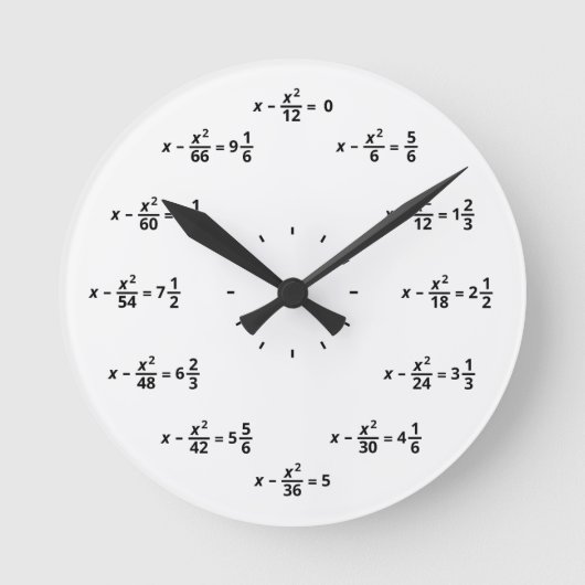 Math Clock ラウンド壁時計 (正面)
