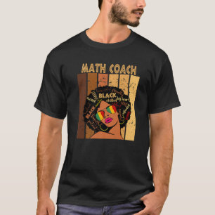 Math Coach Afro African American Women Black Hito Tシャツ