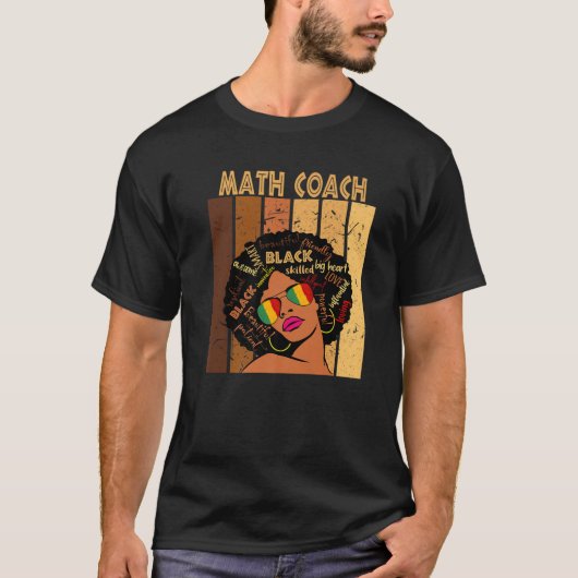 Math Coach Afro African American Women Black Hito Tシャツ (正面)