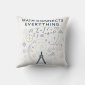 Math Connects Everything Throw Pillow Gift for Mat クッション (裏面)