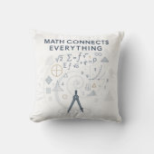 Math Connects Everything Throw Pillow Gift for Mat クッション (正面)