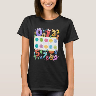 Math Day衣装アイディア子供へと恐竜の番号 Tシャツ