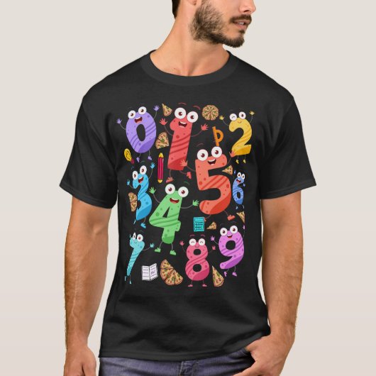Math Day衣装アイディア子供へ先生番号M Tシャツ (正面)