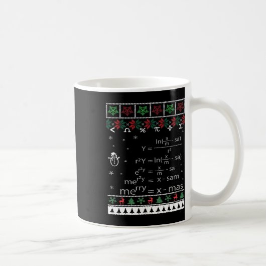 Math EqおもしろいのMath先生クリスマスメリークリスマス コーヒーマグカップ (右)
