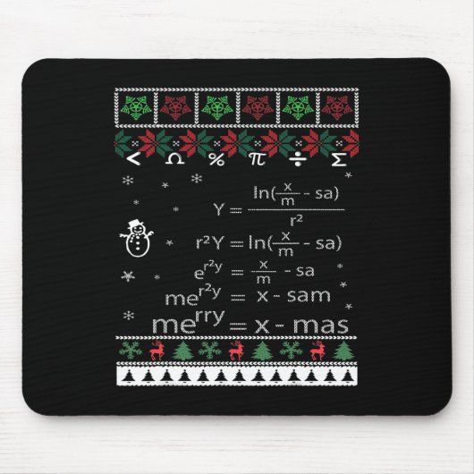 Math EqおもしろいのMath先生クリスマスメリークリスマス マウスパッド (正面)