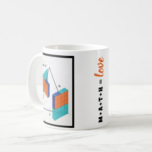 Math Equals Love 3D Pythagorean Theorem Mug コーヒーマグカップ (正面左)