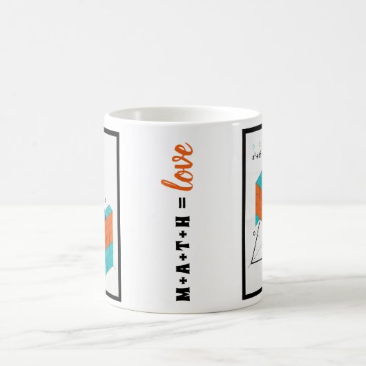 Math Equals Love 3D Pythagorean Theorem Mug コーヒーマグカップ (中央)