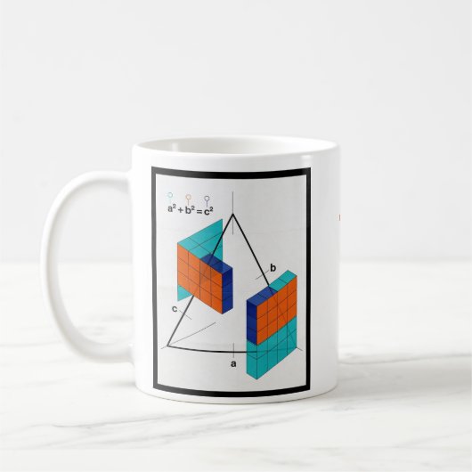 Math Equals Love 3D Pythagorean Theorem Mug コーヒーマグカップ (左)