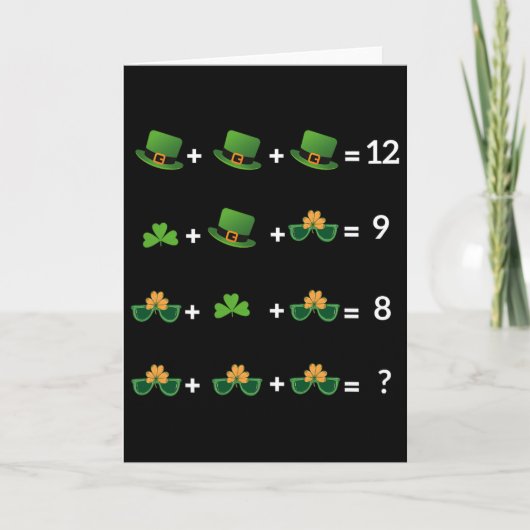 Math Equation Funny St Patricks Day Teacher 1 カード (正面)
