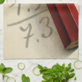 Math Equation with Red Pencil, ヴィンテージ・ビジネス キッチンタオル (折り畳み)