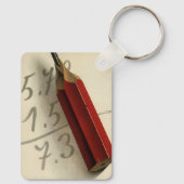 Math Equation with Red Pencil, ヴィンテージ・ビジネス キーホルダー (裏面)