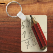 Math Equation with Red Pencil, ヴィンテージ・ビジネス キーホルダー (正面)