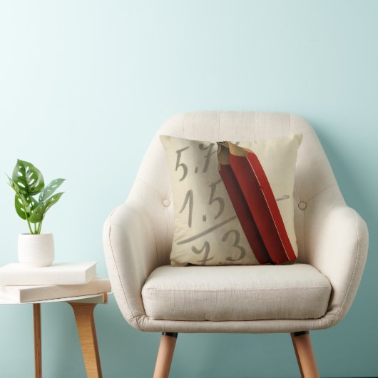 Math Equation with Red Pencil, ヴィンテージ・ビジネス クッション (椅子)