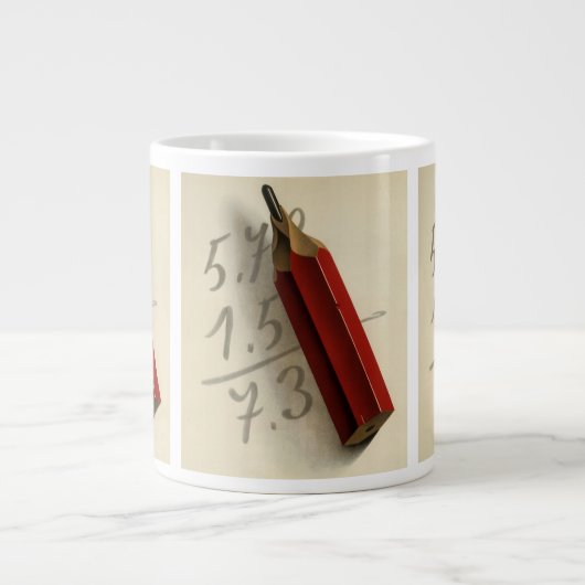Math Equation with Red Pencil, ヴィンテージ・ビジネス ジャンボコーヒーマグカップ (正面)