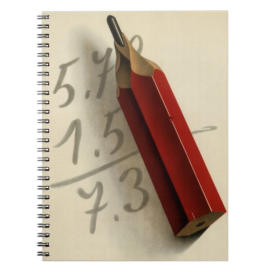Math Equation with Red Pencil, ヴィンテージ・ビジネス ノートブック (正面)