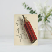 Math Equation with Red Pencil, ヴィンテージ・ビジネス ポストカード (スタンド正面)