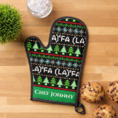 Math Fa La - Christmas Carol醜いセータースタイル 鍋つかみ (トップダウン)